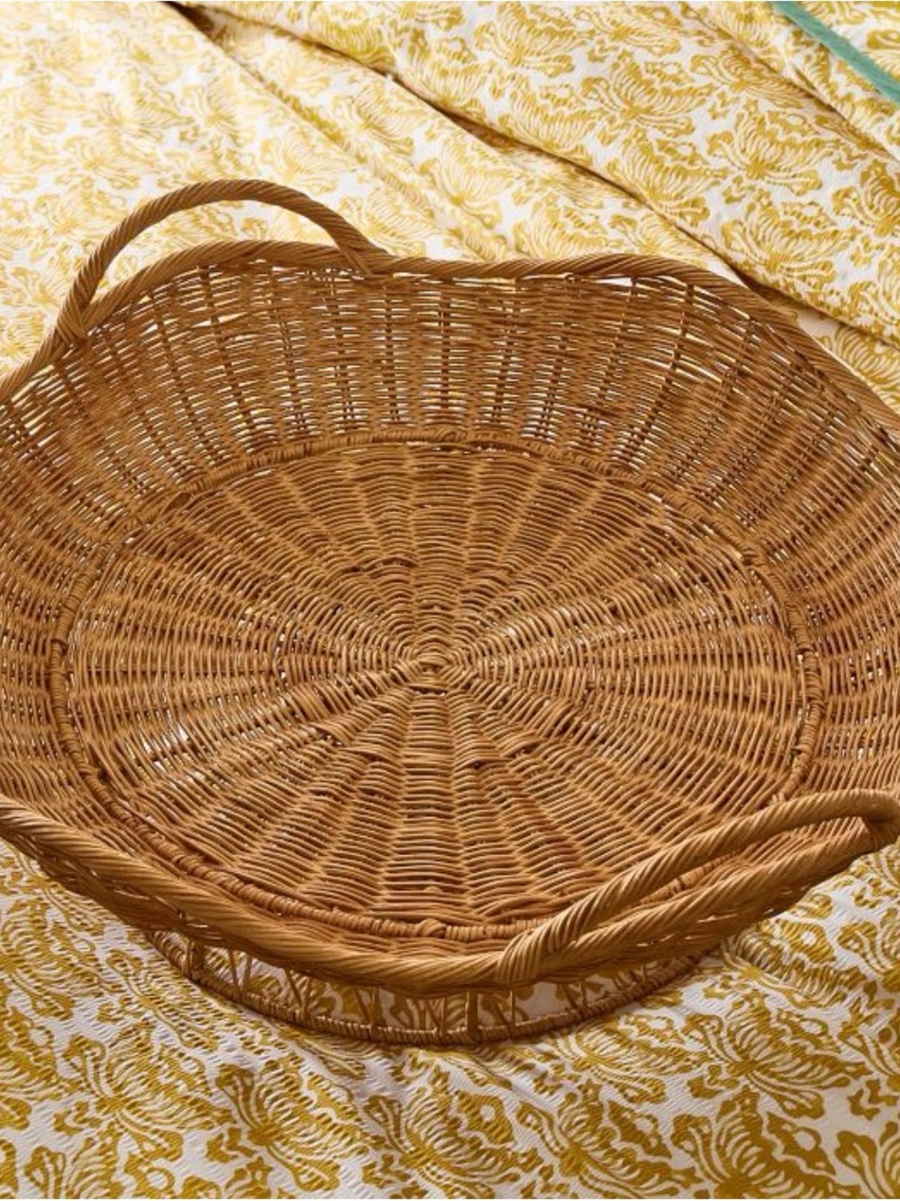 West Elm Woven Rattan Serving Basket - Natural